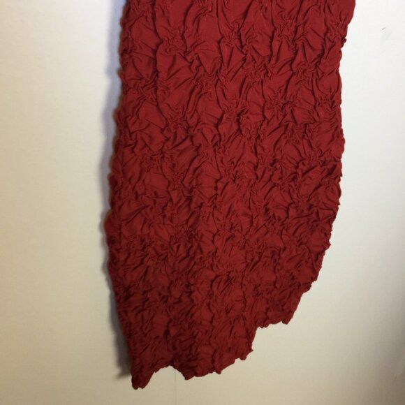 New! Zara Mini Bodycon Dress S Womans Red Textured Sleeveless Mocked Neck - Picture 13 of 13